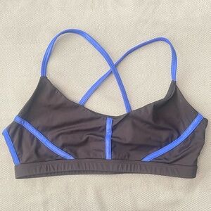 Black Line by Noli Women's Blue & Black Sports Bra (Unpadded).  CONT N